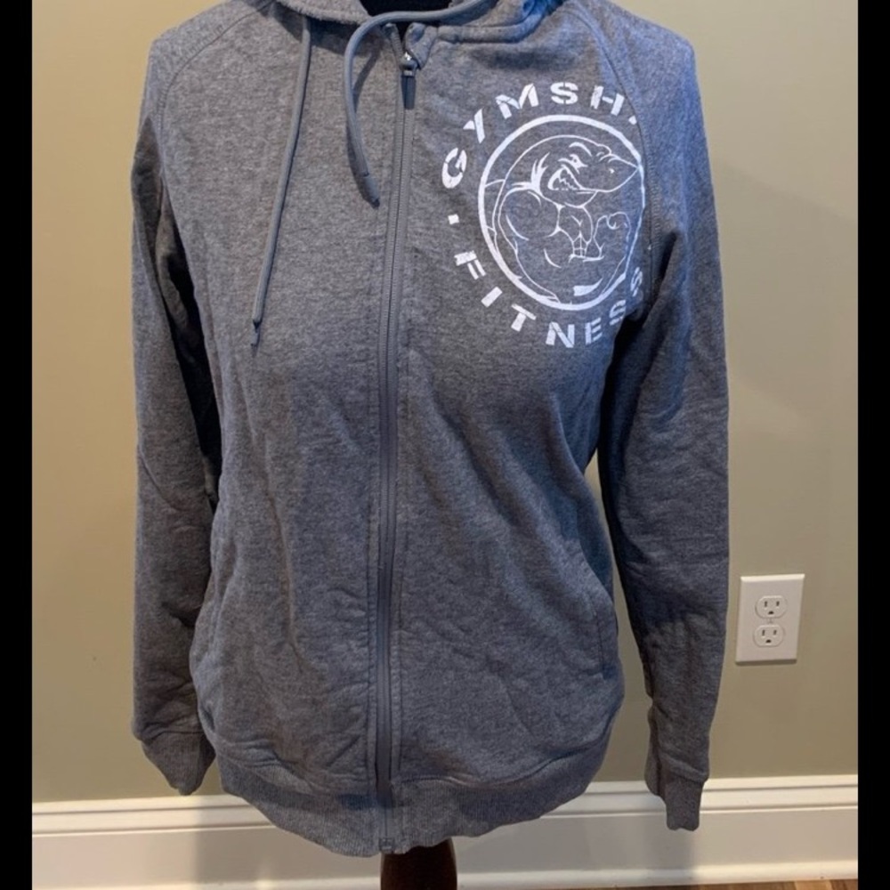 Gymshark men’s size small zip up hoodie grey